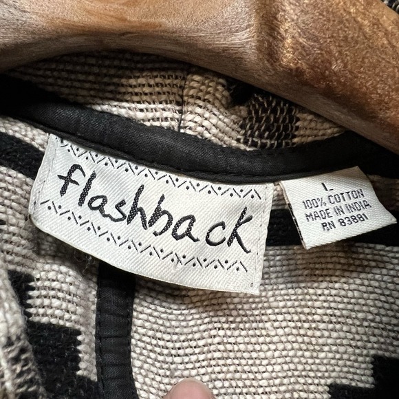 Vintage Flashback Southwestern Aztec Cotton Cardigan Women's Size Large Tan - Picture 6 of 7